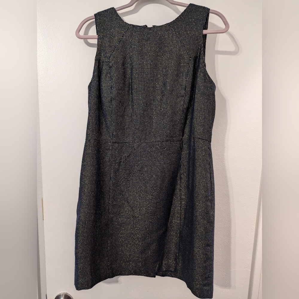 Michael Kors navy blue/gold sparkles mini dress size 10P